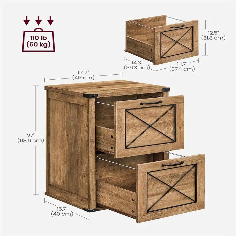 File Cabinet Filing Cabinet with 2 Drawers - 15.7D x 17.7W x 27H