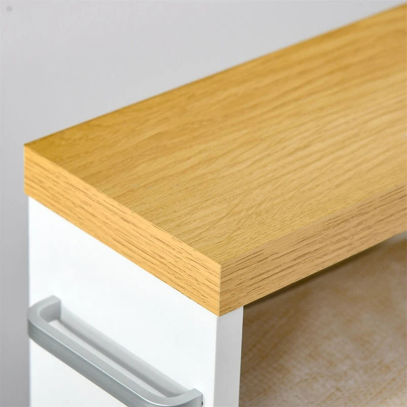 Slim Bathroom Cabinet with Wheels Storage Organizer
