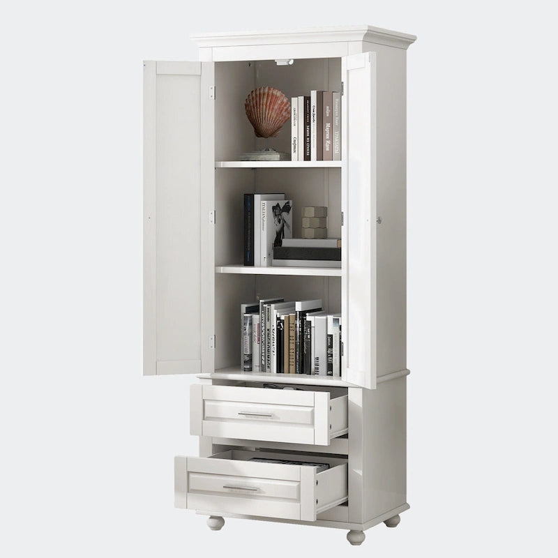 Tall Storage Cabinet with Two Drawers