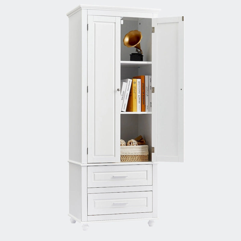 Tall Storage Cabinet with Two Drawers
