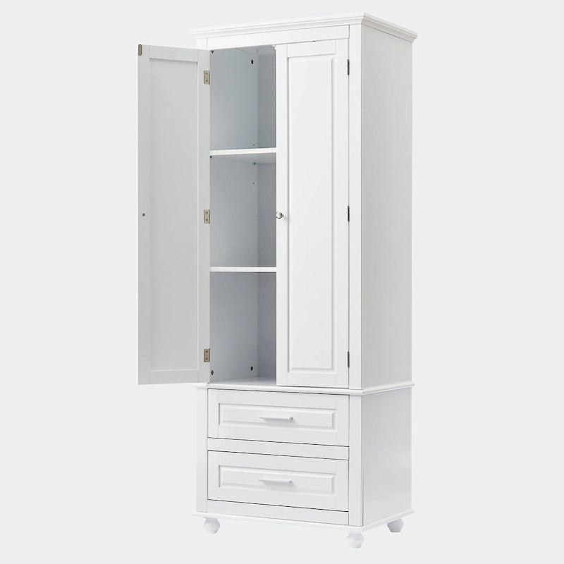 Tall Storage Cabinet with Two Drawers