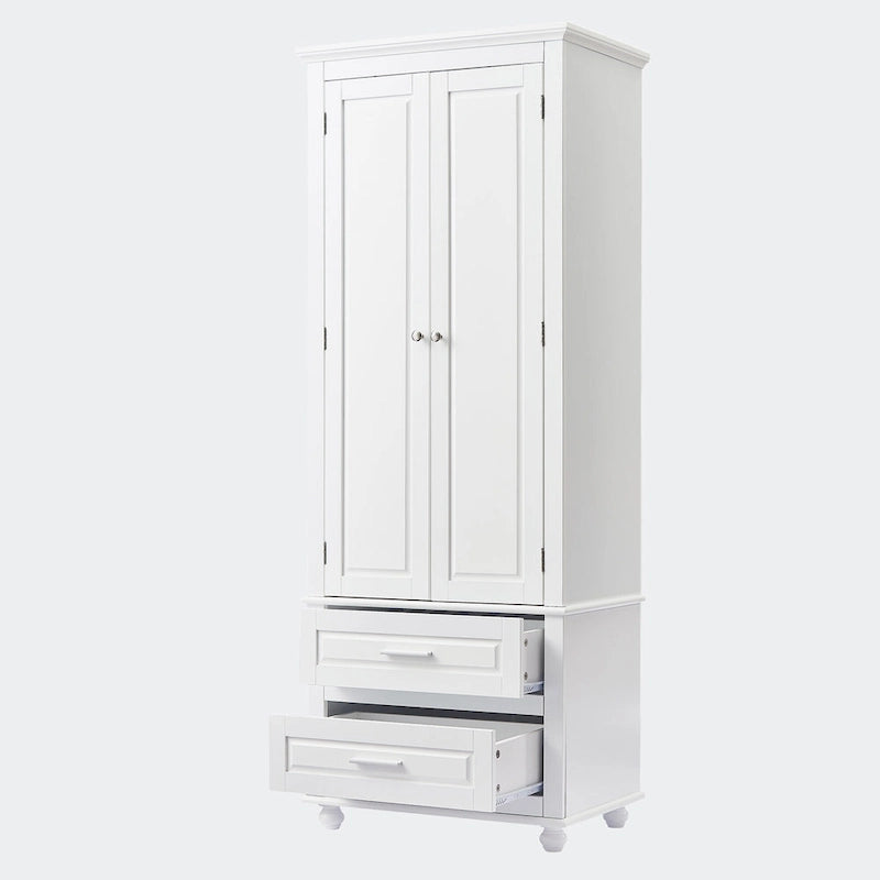 Tall Storage Cabinet with Two Drawers
