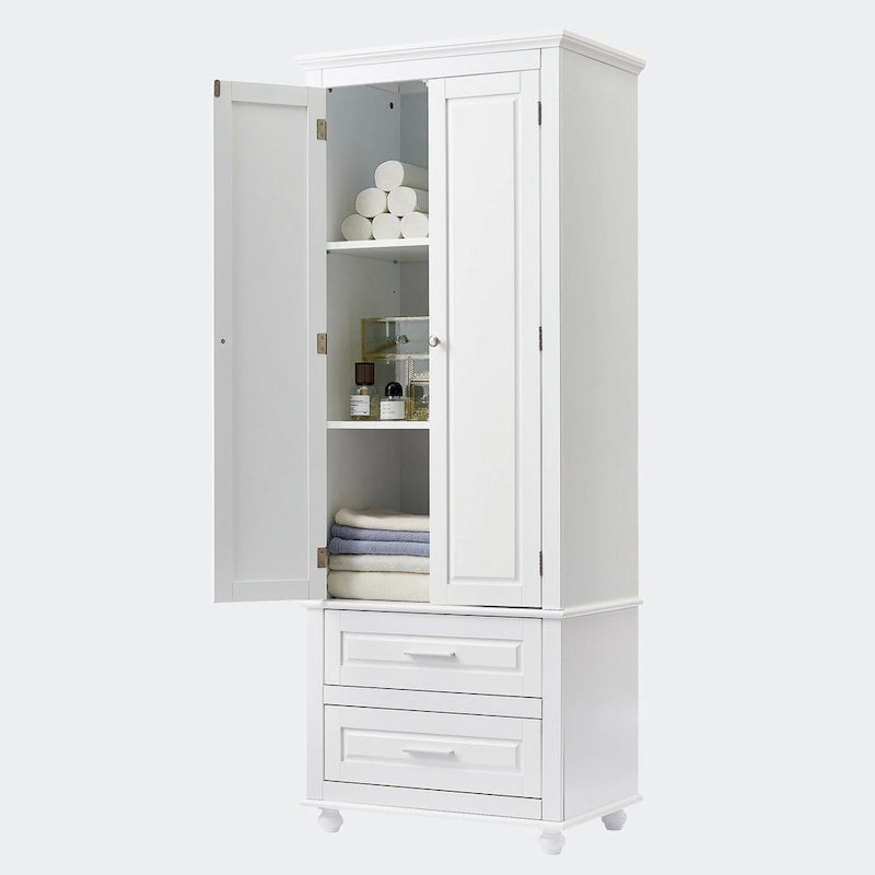 Tall Storage Cabinet with Two Drawers