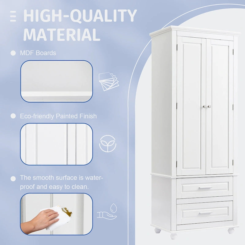 Tall Storage Cabinet with Two Drawers