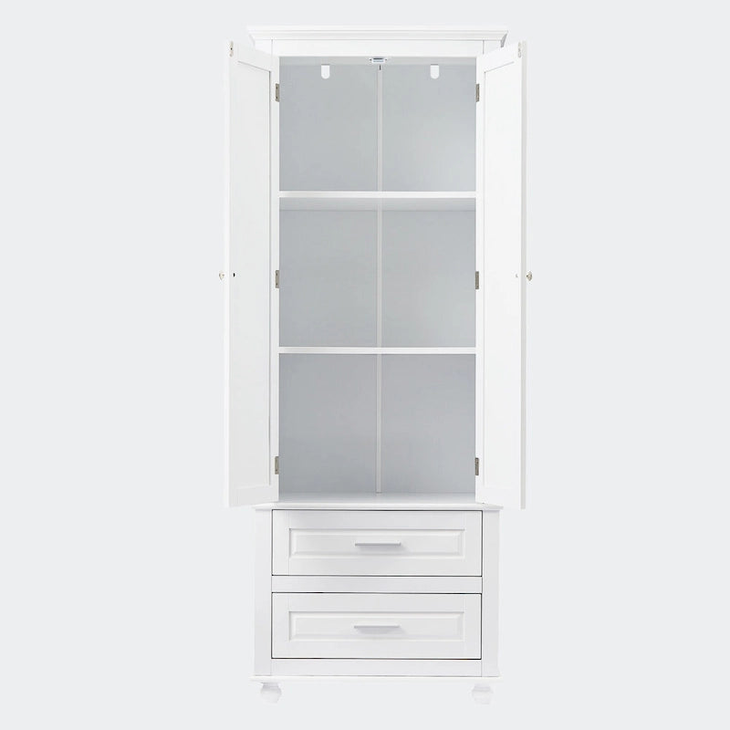 Tall Storage Cabinet with Two Drawers