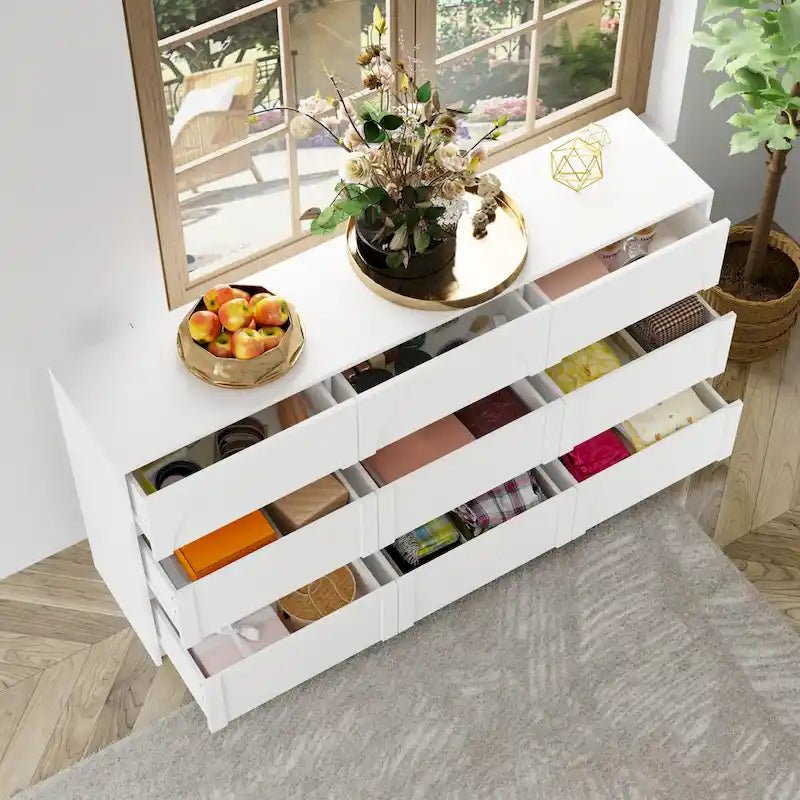 63W Contemporary 6-Drawer Storage Cabinet Sideboard Buffet