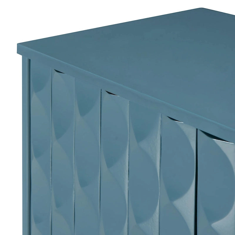Modern 4-door Sideboard with Convex Pattern Doors and 2 Silver Handle for Living Room, Dining Room, Kitchen