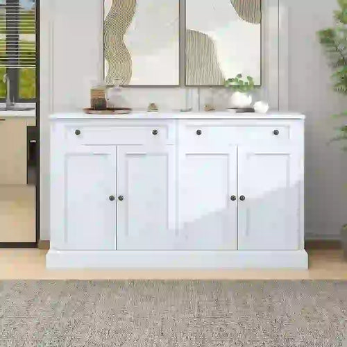 58.30 Inch MDF Sideboard with Adjustable Shelves