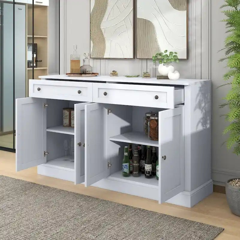 58.30 Inch MDF Sideboard with Adjustable Shelves